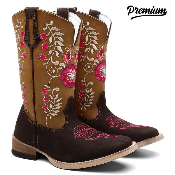 Bota Texana Feminina Floral