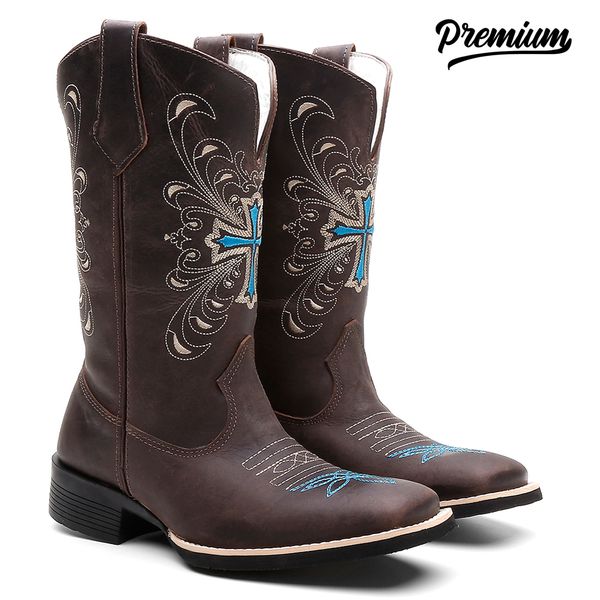 Bota Texana Feminina Cruz Azul