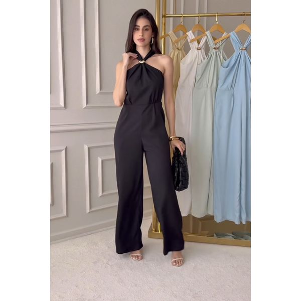 Macacão Augusta frente única Preto 