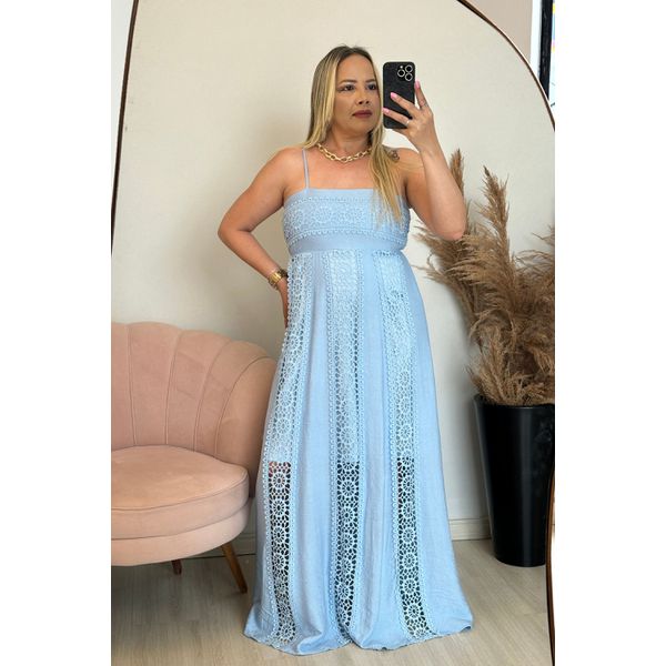 Vestido longo Mari - Azul