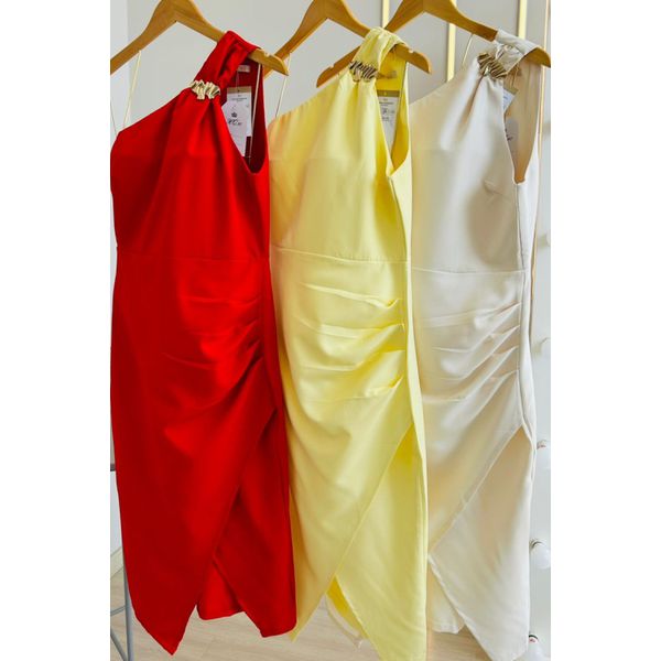 Vestido Alfaiataria Nula Manga - Off White