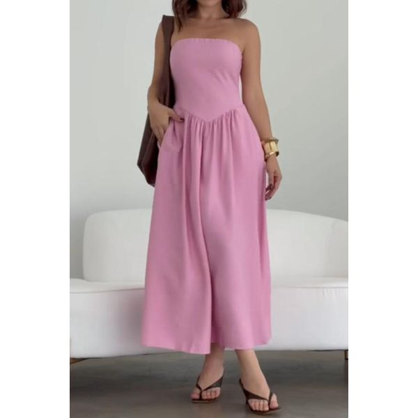Vestido tomara que caia - Rosa 