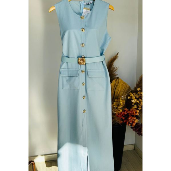 Vestido Social Azul Serenity