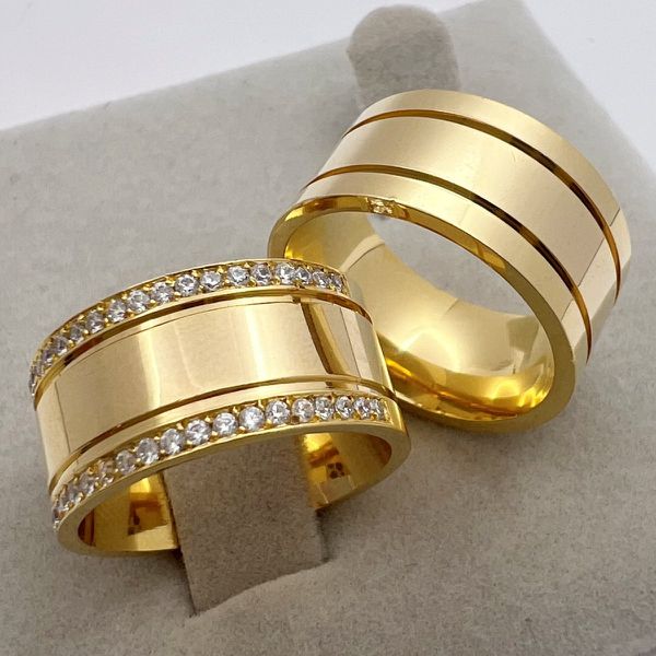 Alianças Chapa Reta em Ouro 18k Largas 9mm Goiânia