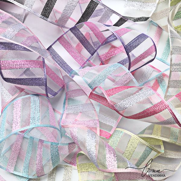 Fita Organza Importada Glitter (38mm)