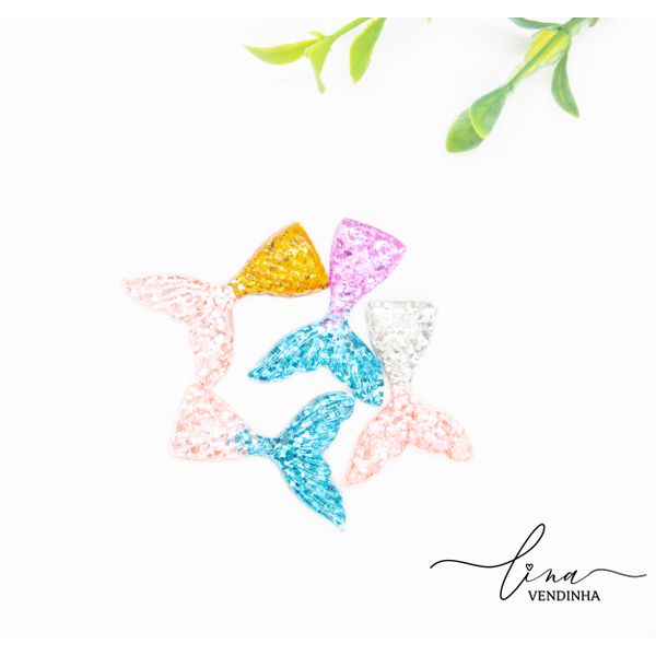 Calda de Sereia Acrílico Glitter (2Uni) 4cm