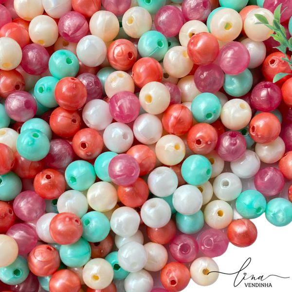 Contas Coloridas Pérola (8MM)