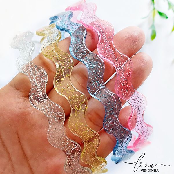 Tiara Glitter Ondas (4Uni.)