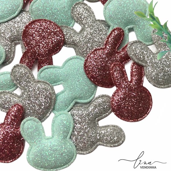 Mini Coelho Glitter (4 unidades)