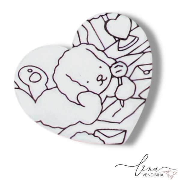 Coração Bobbie Goods p/ Colorir (3,5CM) 