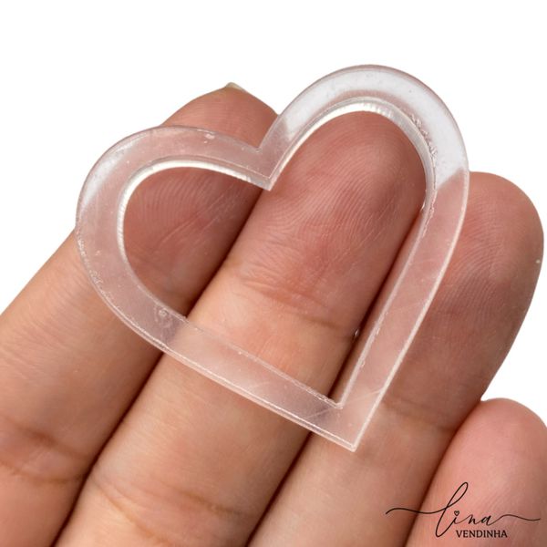 Coração Vazado Acrílico 4CM (2Uni.) 