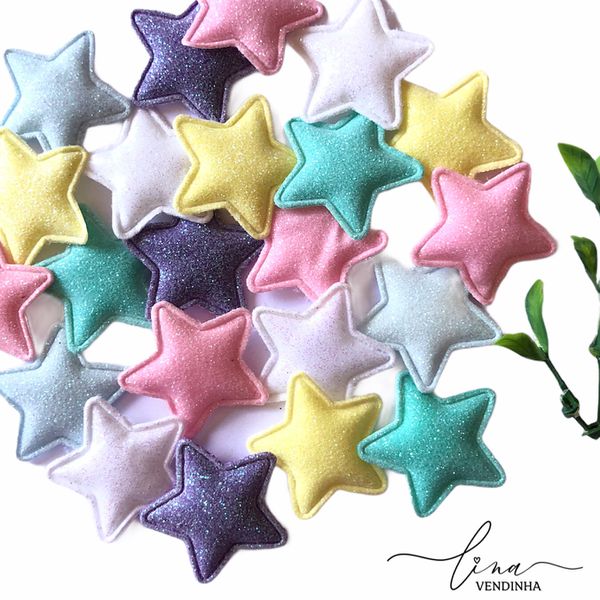 Estrela Tecido Candy (6 unid)