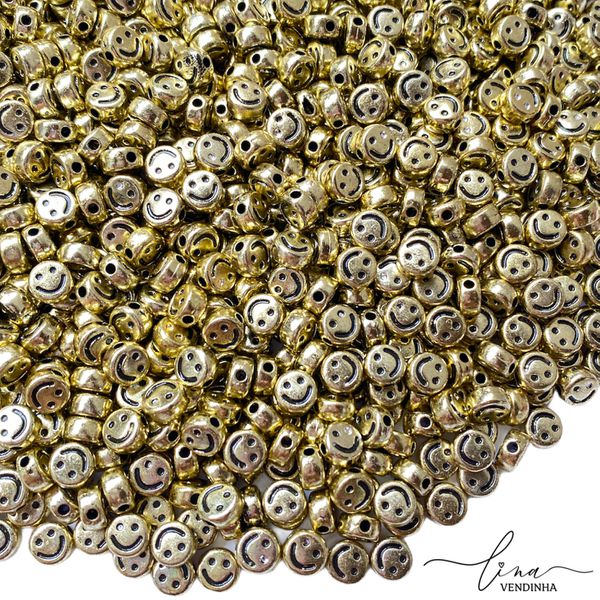 Contas Smile Dourado (4MM) 