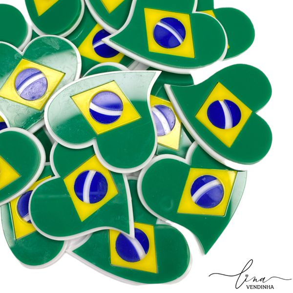 Coração Acrílico Brasil (2Uni.) 