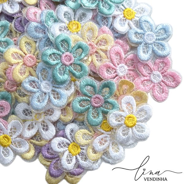 Flor Bordada Candy (6Uni.) 