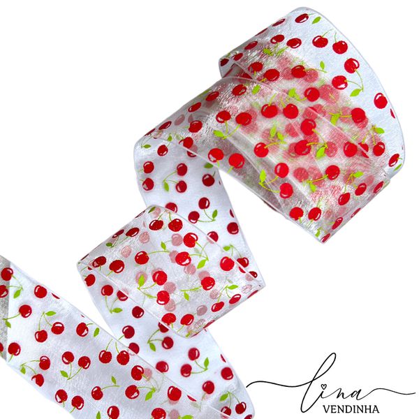 Fita Organza Cereja 