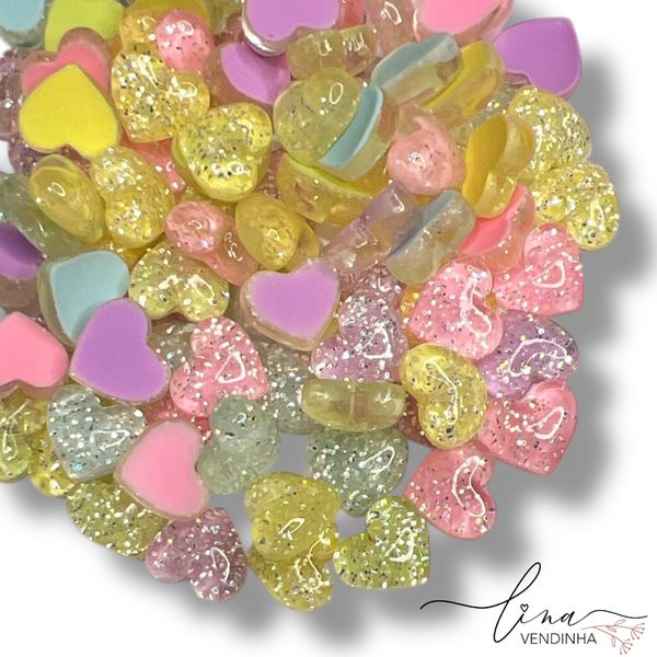 Kit Mini Coração Glitter (10Uni.)