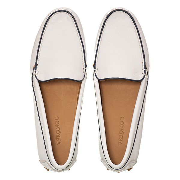 visvim白デニムFLUXUS W03(DRY PIQUE)IVORY Mocassim Driver Feminino White VW208 | Veromoc