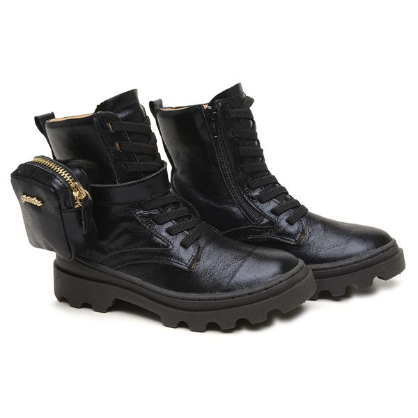 Bota Infantil Feminina Gambo Bt55200 Preto Couro