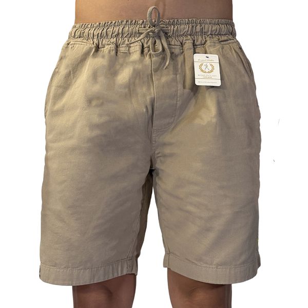 Bermuda Sarja Bege Texturizada - Word Class