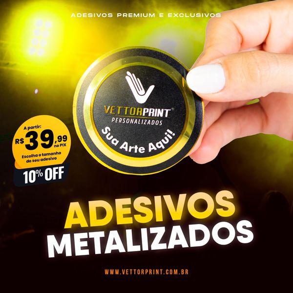 Adesivos Dourado Personalizados