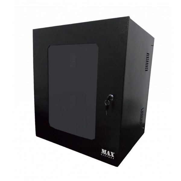 Rack de 19" Piso Modular Fechado Para Fixação em Parede 9U x 470mm Preto - Max Eletron