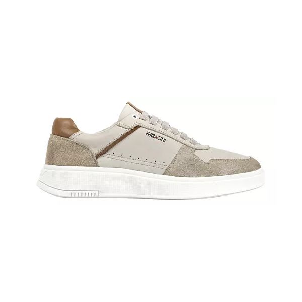 Tênis Casual Masculino Sneaker Ferracini Logan Em Couro Cinza