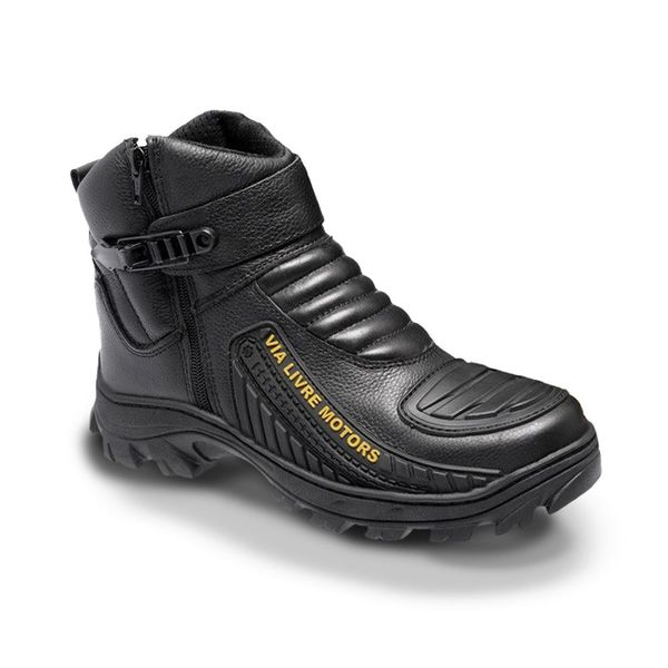 Bota Esportiva Motociclista Piloto Profissional Couro com C.A. VL017 - Ouro