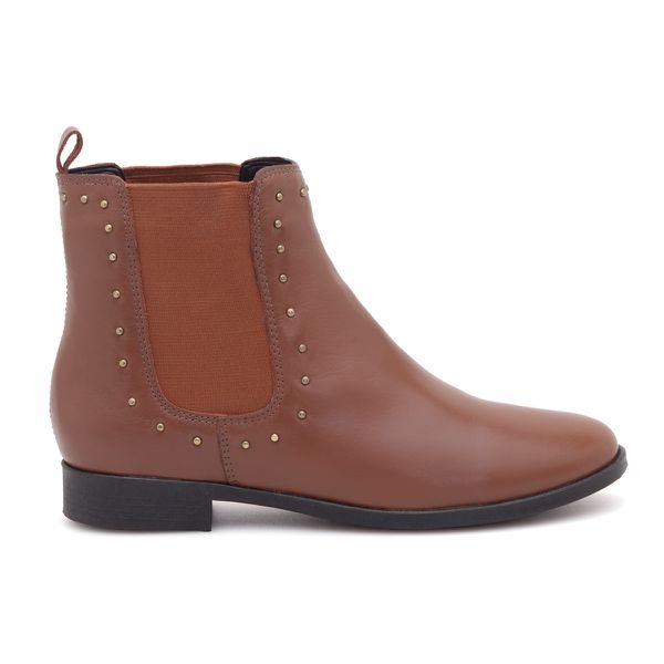 Bota Couro Araujo Whisky - VIA MISS | Calçados Femininos