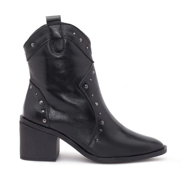 Bota Couro Rizzo Preto - VIA MISS | Calçados Femininos