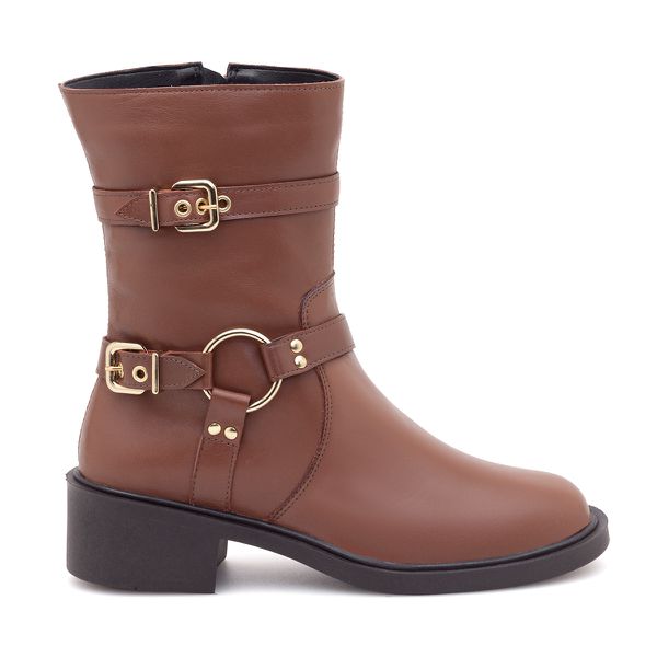 Bota Couro Freitas Whisky - VIA MISS | Calçados Femininos