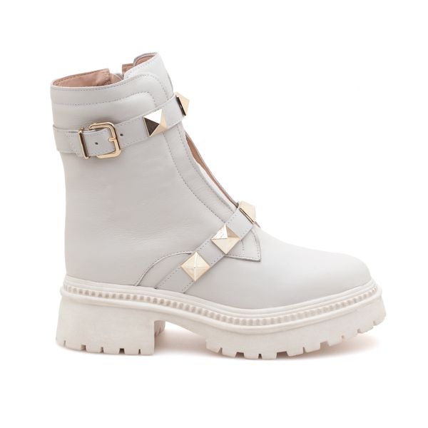 Coturno Couro Ruth Off White - VIA MISS | Calçados Femininos