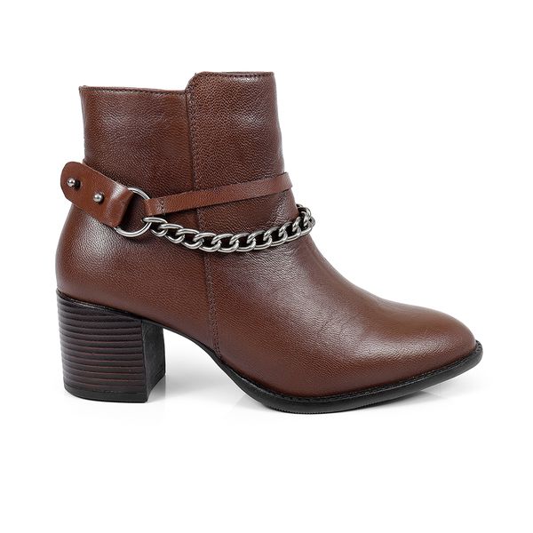 Bota Couro Lolla Chain Trufa