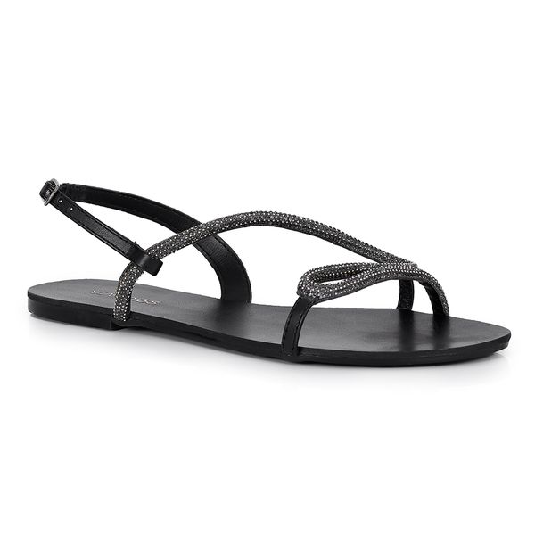 Sandália Rasteira Orchid Black Ox - VIA MISS | Calçados Femininos