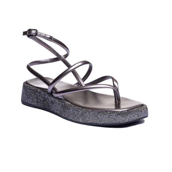 Flatform Ilha Dos Cocos Prata Velho - VIA MISS | Calçados Femininos