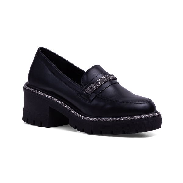 Mocassim Jambiani Couro Preto - VIA MISS | Calçados Femininos
