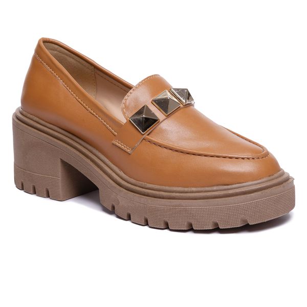Mocassim Nungwi Couro Caramelo - VIA MISS | Calçados Femininos