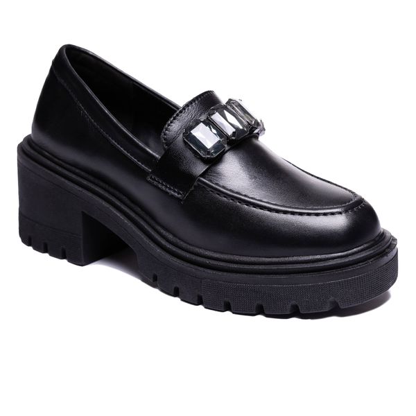 Mocassim Dongwe Couro Preto - VIA MISS | Calçados Femininos