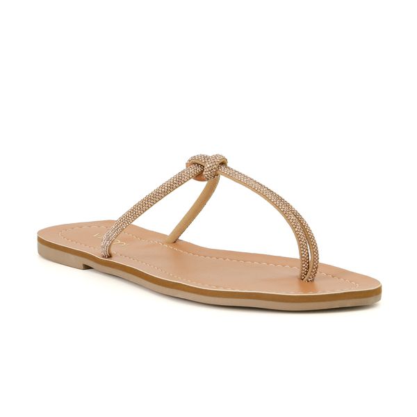 Sandália Rasteira Lume Whisky - VIA MISS | Calçados Femininos