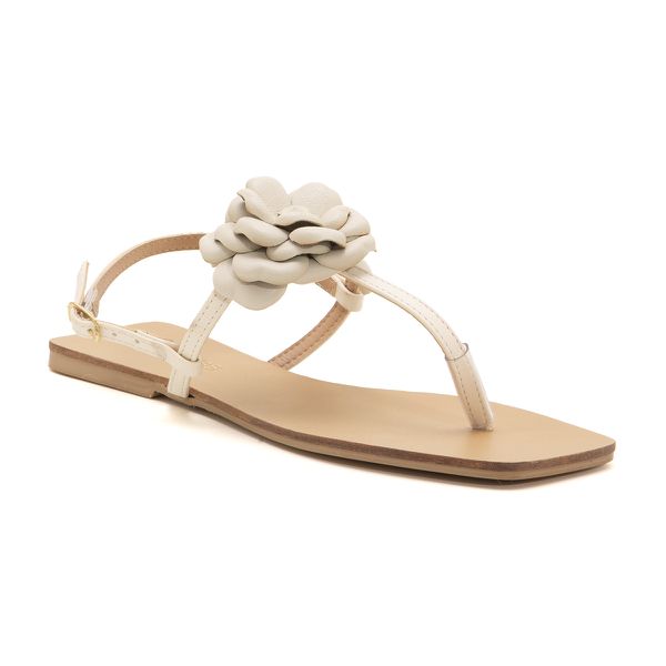 Sandália Rasteira Porto Santo Off White - VIA MISS | Calçados Femininos