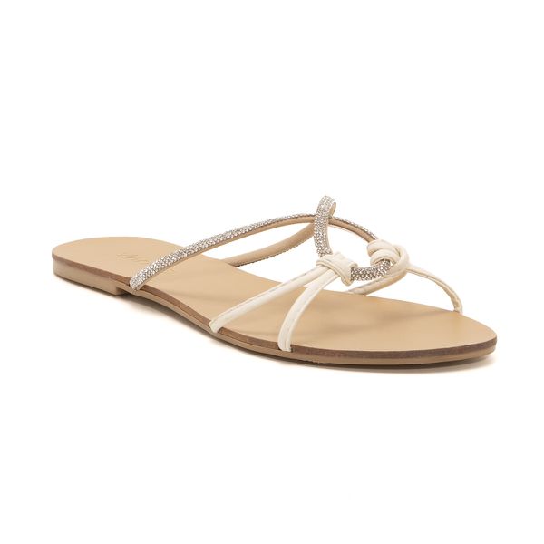 Sandália Rasteira Holanda Off White - VIA MISS | Calçados Femininos