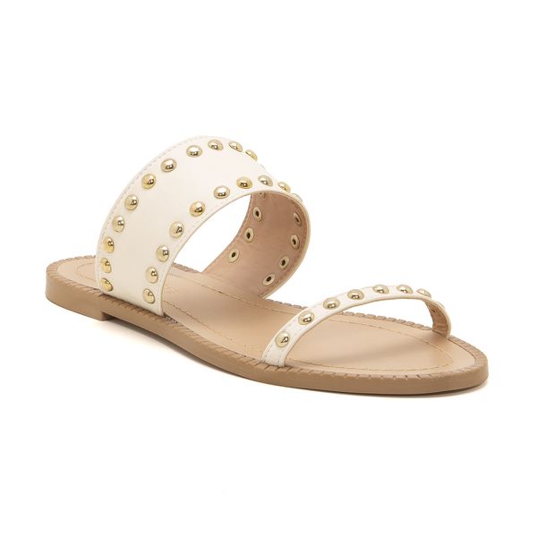 Sandália Rasteira Veneza Off White - VIA MISS | Calçados Femininos