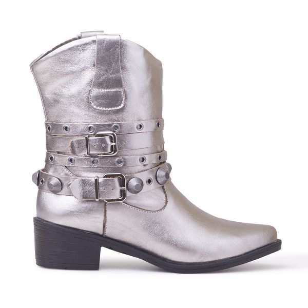 Bota Western Tennessee Memphis Couro Inox - VIA MISS | Calçados Femininos