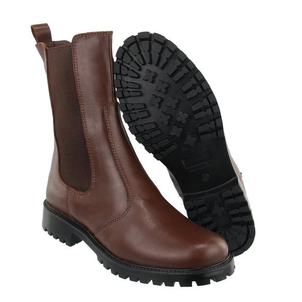 Bota Chelsea Cano Medio em Couro Marrom VIANZA