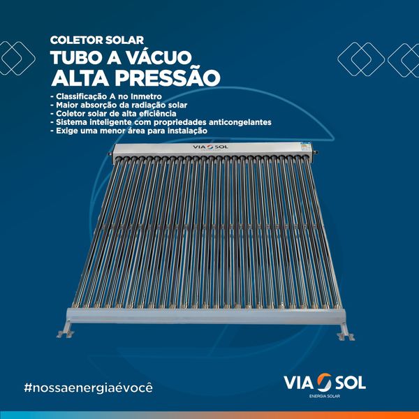 COLETOR A VÁCUO 25 TUBOS ALTA PRESSÃO