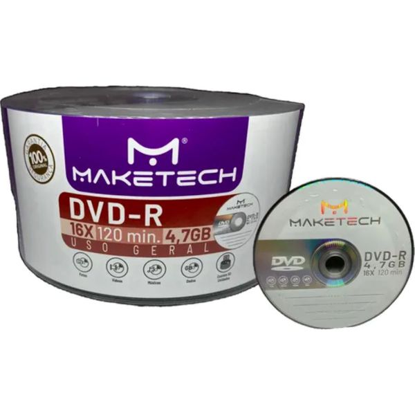 50 DVD-R MAKETECH 4.7GB/16X LOGOTIPO