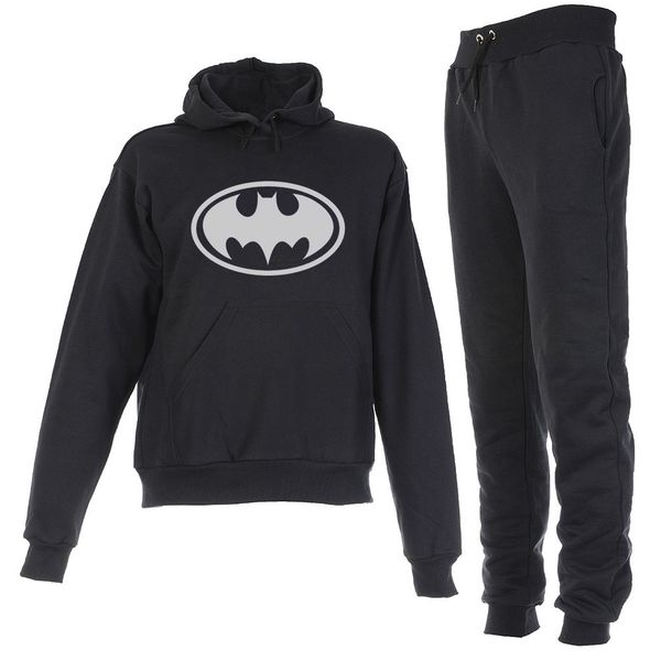 Conjunto Moletom Batman Infantil Juvenil Peluciado Preto Via