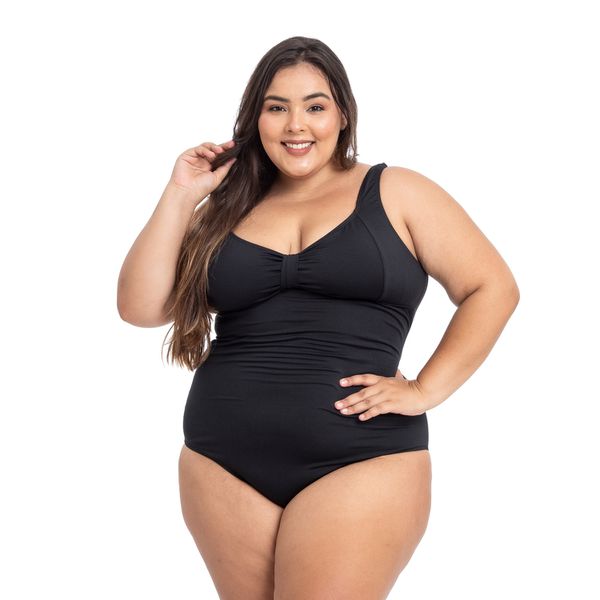 Maiô Natação e Hidroginástica Plus Size Preto 