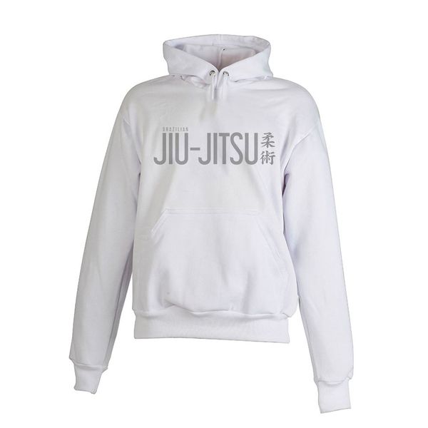 Blusa de Frio Moletom Plus Size Jiu Jitsu Branco Via Tropical