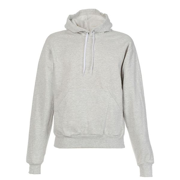 Blusa de Frio Moletom Adulta Peluciada Cinza